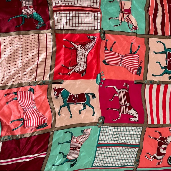 Colorful Equestrian Print Scarf - Picture 6 of 7